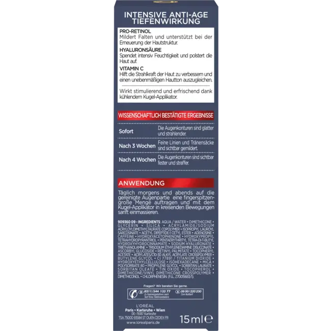 L'ORÉAL PARIS Anti Age Oogcrème Revitalift Laser X3 15 ml