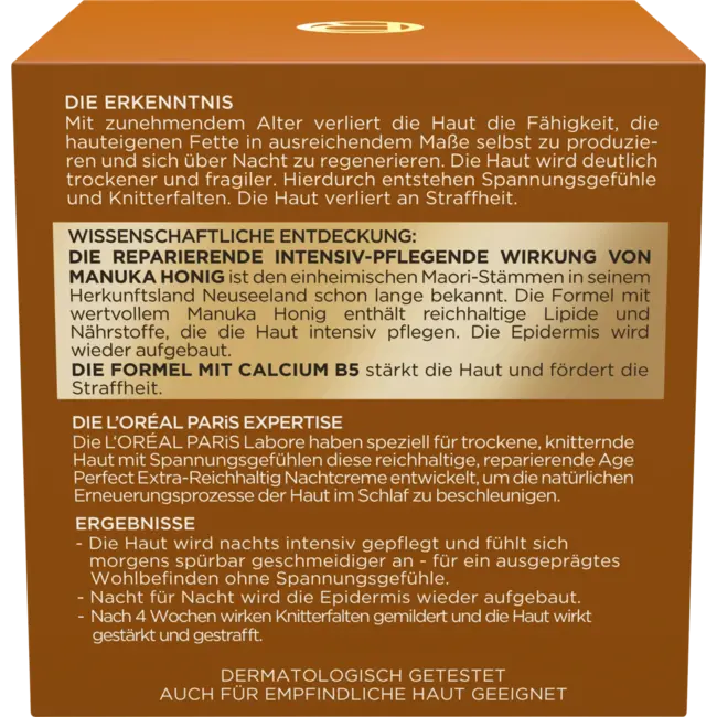 L'ORÉAL PARIS Nachtcrème AGE PERFECT Extra Rijk Manukahoning 50 ml