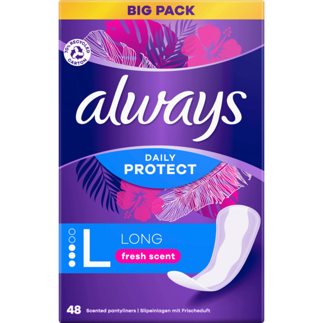 always Inlegkruisjes Daily Protect Long Met Frisse Geur Bigpack 48st