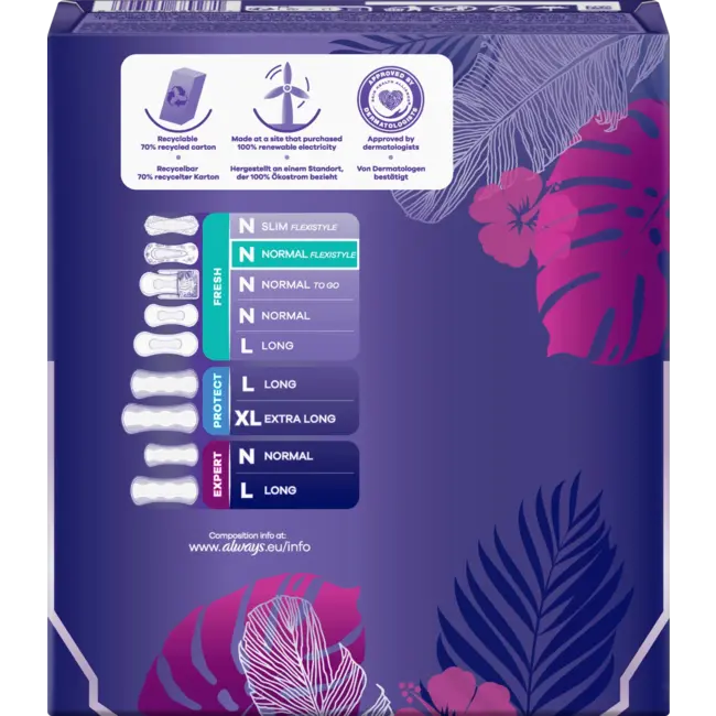 always Inlegkruisjes Daily Fresh Normal Flexistyle Met Frisse Geur Bigpack 54st