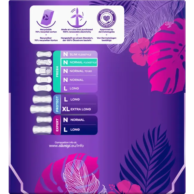 always Inlegkruisjes Daily Fresh Normal Flexistyle Met Frisse Geur Bigpack 54st