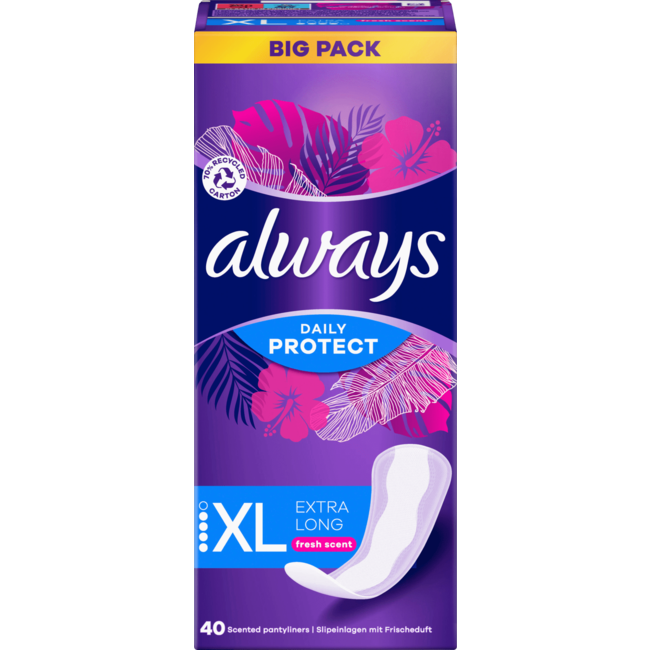always Inlegkruisjes Daily Protect Extra Long Met Frisse Geur Bigpack 40 St