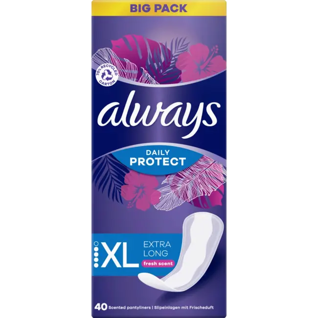 always Inlegkruisjes Daily Protect Extra Long Met Frisse Geur Bigpack 40 St