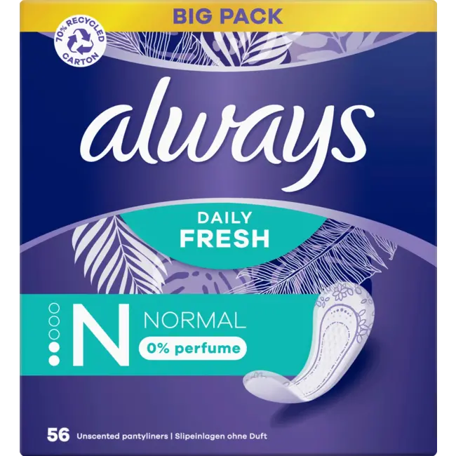 always Inlegkruisjes Daily Fresh Normal Bigpack 56st