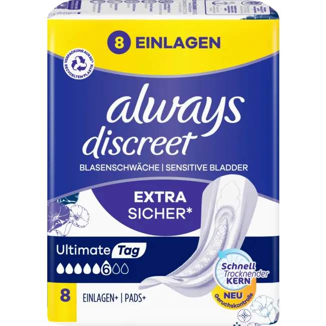 always Discreet Inlegkruisjes Incontinentie Ultimate Day 8 St