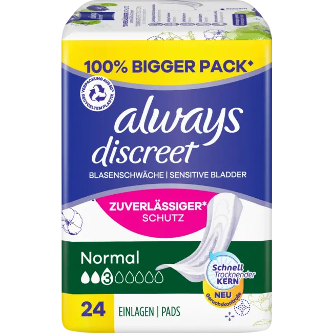 always Discreet Inlegkruisjes Incontinentie Normaal Big Pack 24st