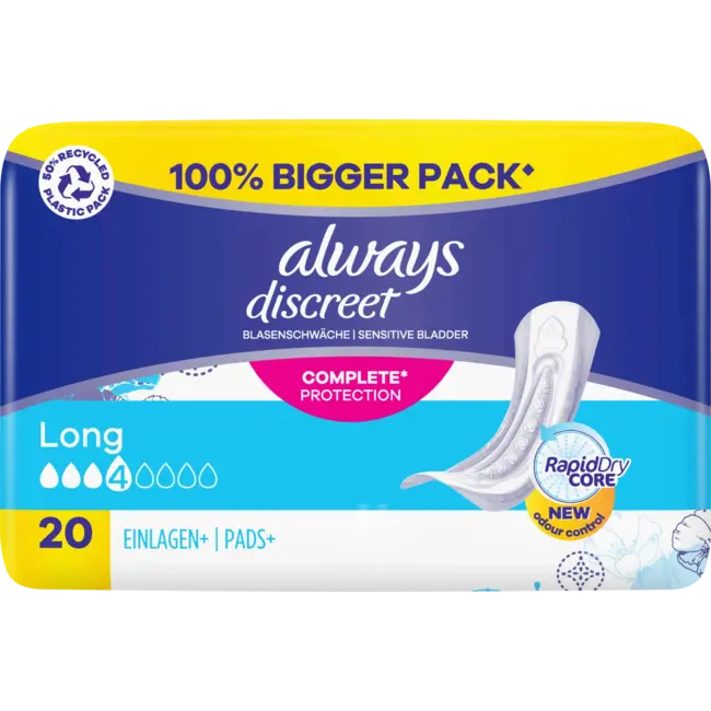 always Discreet Inlegkruisjes Incontinentie Long Big Pack 20st