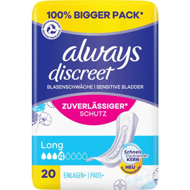 always Discreet Inlegkruisjes Incontinentie Long Big Pack 20st