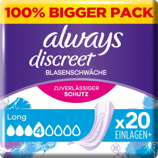 always Discreet Inlegkruisjes Incontinentie Long Big Pack 20st
