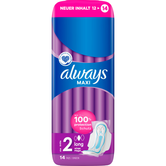always Maxi Maandverband Long Met Vleugels 14 St