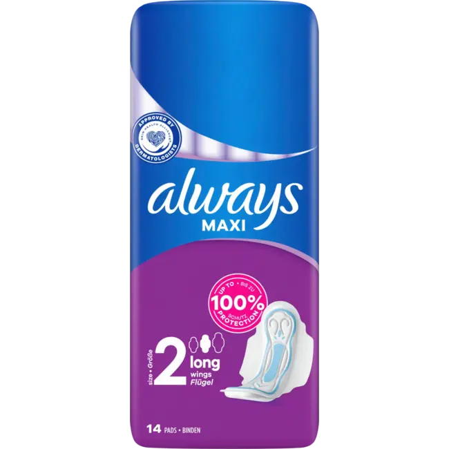 always Maxi Maandverband Long Met Vleugels 14 St