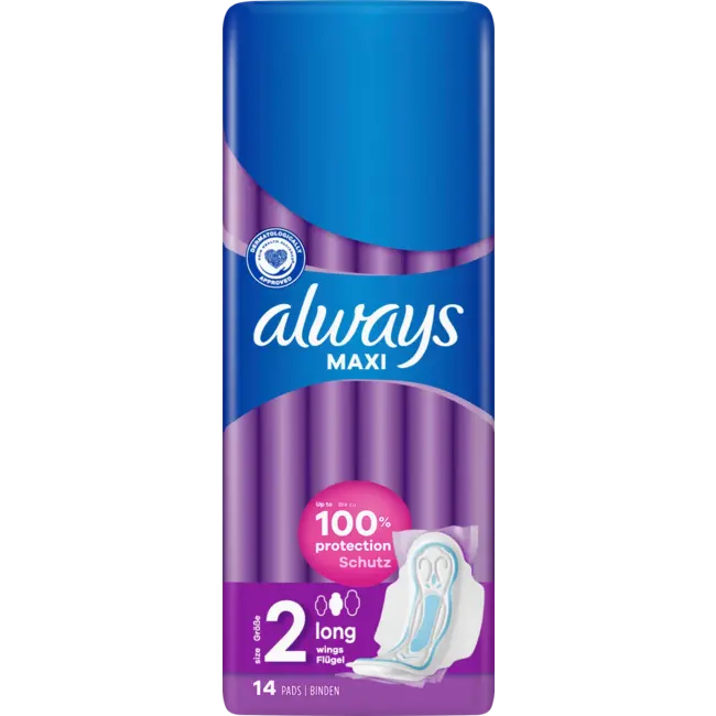 always Maxi Maandverband Long Met Vleugels 14 St
