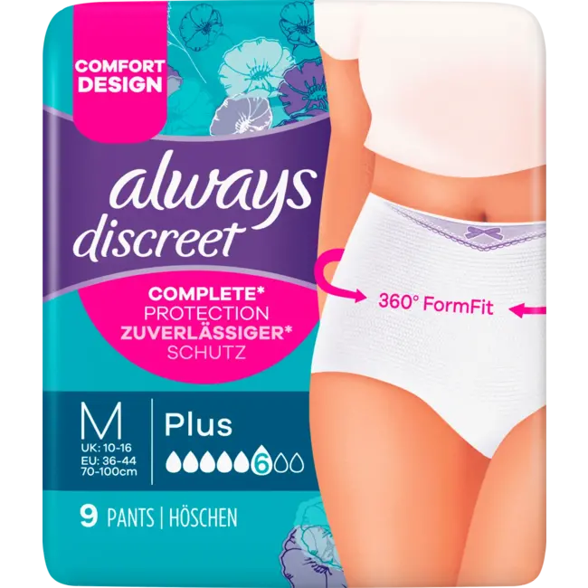 aalways Discreet Incontinentie Onderbroeken Gr. M Plus Bigpack 36st