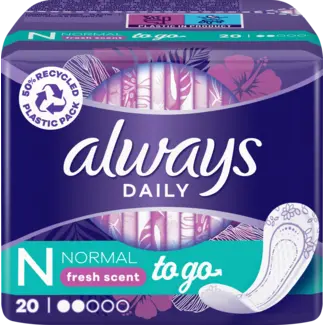 always always Inlegkruisjes Normal To Go Met Frisse Geur 20st