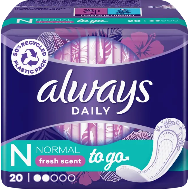 always Inlegkruisjes Normal To Go Met Frisse Geur 20 St