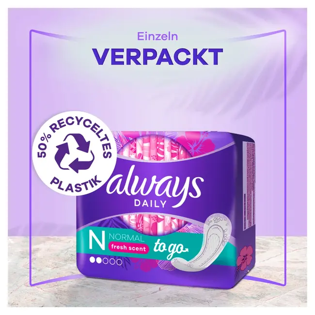 always Inlegkruisjes Normal To Go Met Frisse Geur 20 St