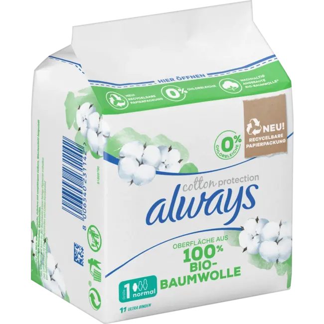 always Ultra-Maandverband Cotton Met Vleugels 11 St