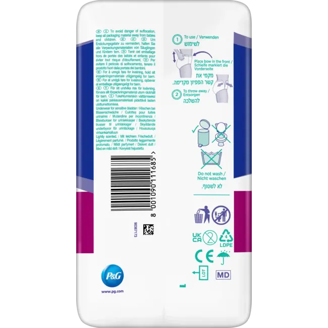 always Discreet Incontinentie Onderbroeken Gr. L Plus 8 St