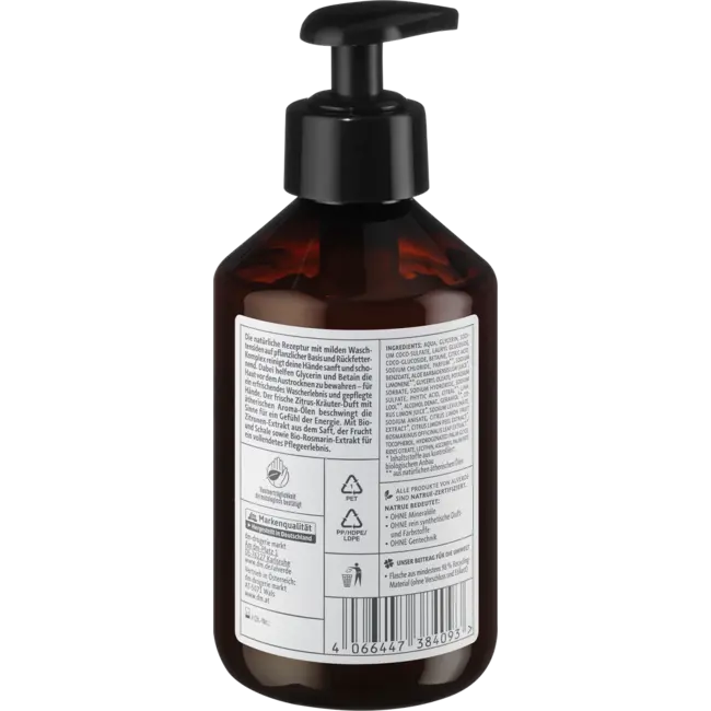 alverde NATURKOSMETIK Natuurlijk Mooi Vloeibare Zeep Citroen Rozemarijn 250 ml