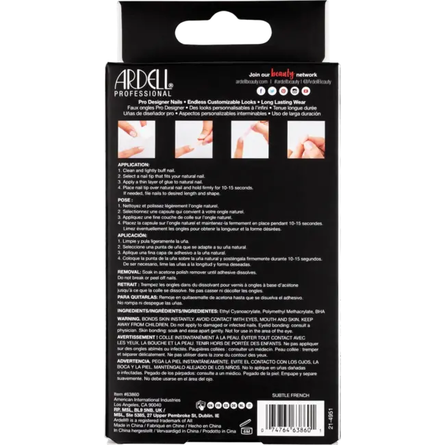ARDELL Künstliche Nägel Nagelverslaafde Subtiel Frans 24 St