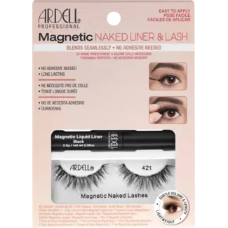 ARDELL ARDELL Künstliche Wimpern 421 Magnetic Naked (1 Paar) + Eyeliner Liquid Magnetic Black