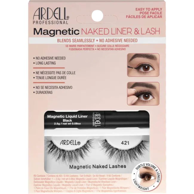ARDELL Künstliche Wimpern 421 Magnetic Naked (1 Paar) + Eyeliner Liquid Magnetic Black 1 St