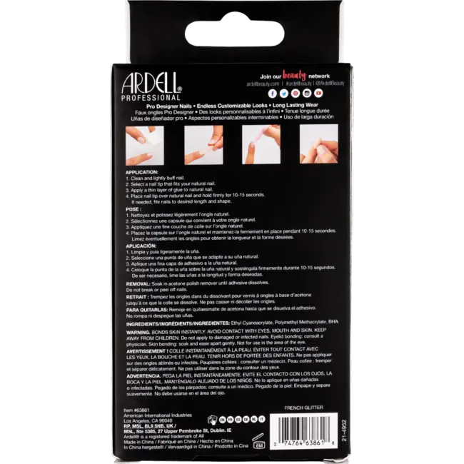 ARDELL Kunstnagels Nail Addict French Glitter 24 St