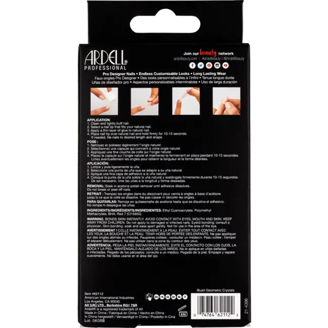 ARDELL Kunstnagels Blush Geometric Crystals 24 St