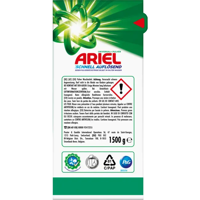 ARIEL Massief Wasmiddel Poeder 25 Wl