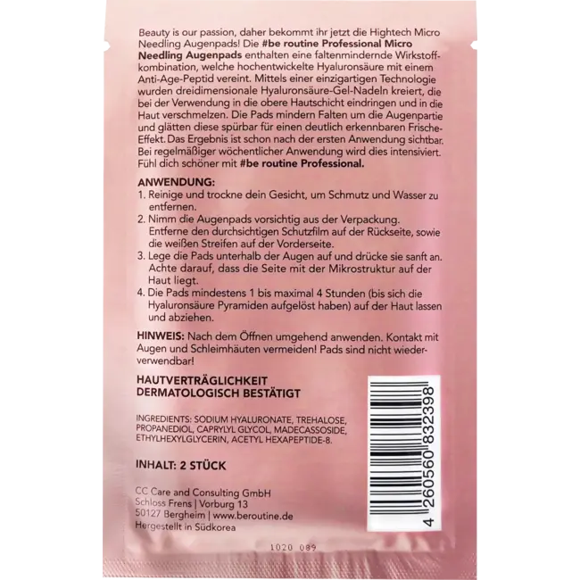 #be routine Eye Pads Micro Needling (1 Paar)