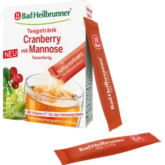 Bad Heilbrunner Bad Heilbrunner Vruchtenthee Cranberry Met Mannose Sticks (10 Stuks)