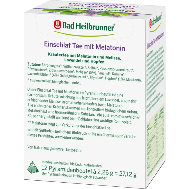 Bad Heilbrunner Kruidenthee Slaapthee Met Melatonine (12 Zakjes) 27.12 g