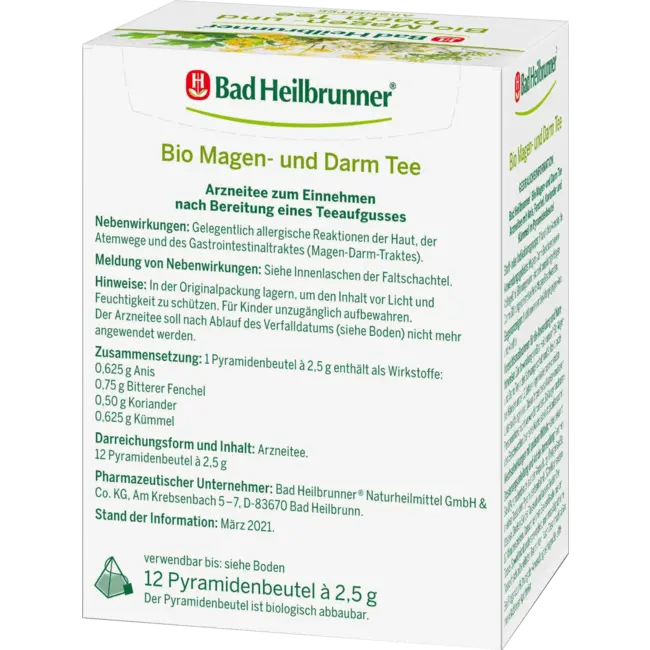 Bad Heilbrunner Medicijnthee Maag & Darm Thee (12 Zakjes) 30 g