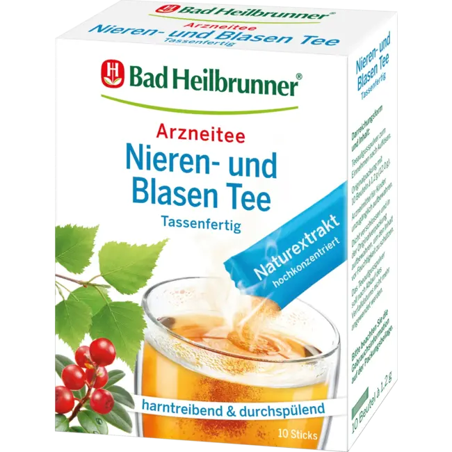 Bad Heilbrunner Medicijnthee Nier- & Blaasthee Sticks (10 Stuks) 12 g