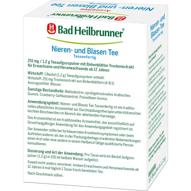Bad Heilbrunner Medicijnthee Nier- & Blaasthee Sticks (10 Stuks) 12 g