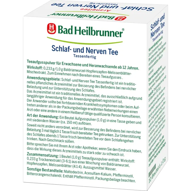 Bad Heilbrunner Medicijnthee Slaap- & Zenuwthee Sticks (10 Stuks) 10 g