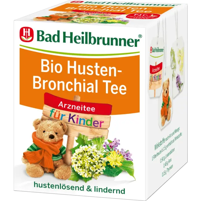 Bad Heilbrunner Kinderthee Biologische Hoest & Bronchiale Thee (8 Zakjes) 12 g