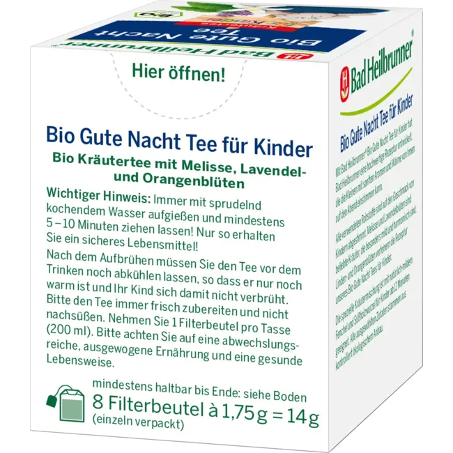 Bad Heilbrunner Kinderthee Bio Welterusten Thee (8 Zakjes) 14 g