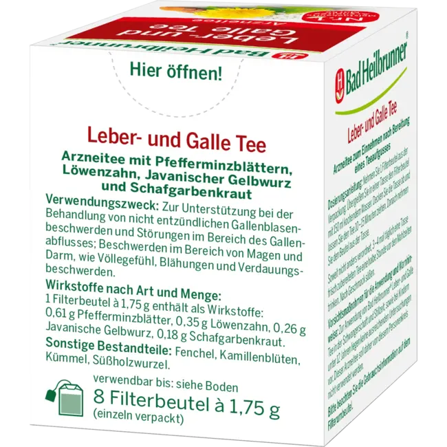 Bad Heilbrunner Medicijnthee Lever & Gal Thee (8 Zakjes) 14 g