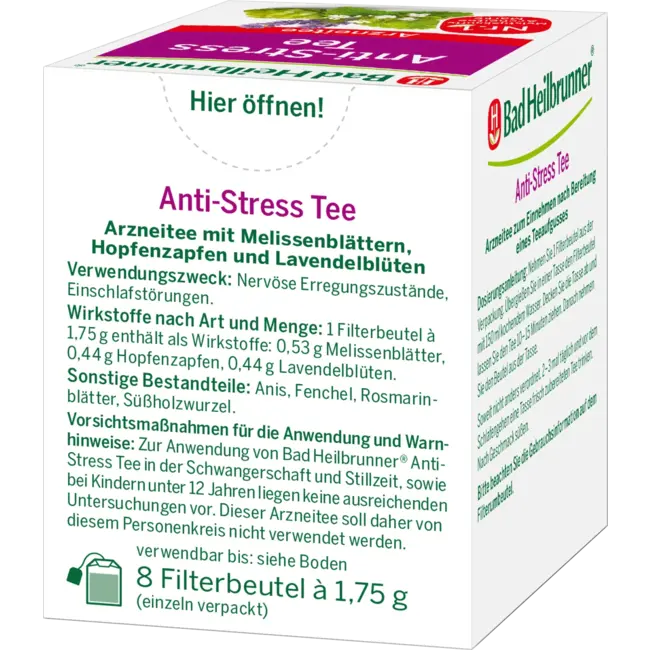 Bad Heilbrunner Medicijnthee Anti-Stress Thee (8 Zakjes) 14 g