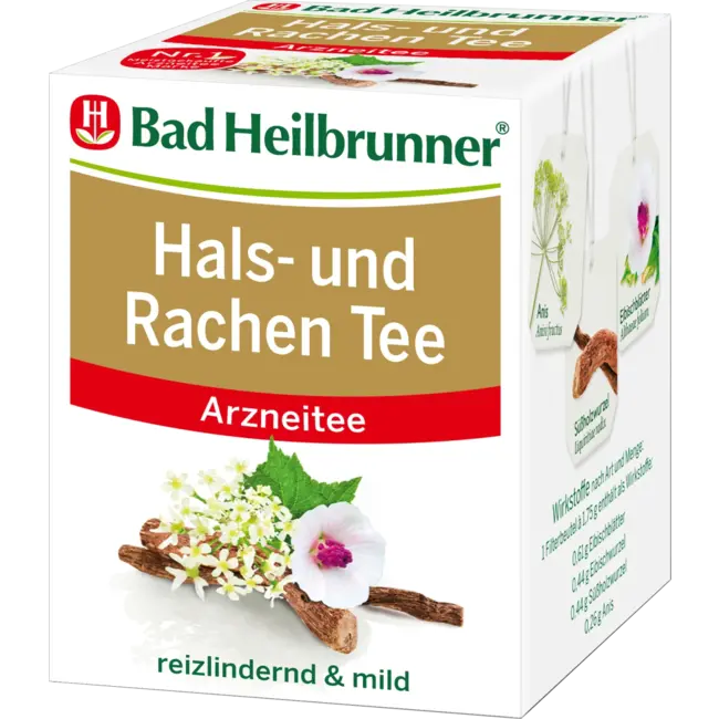 Bad Heilbrunner Medicijnthee Hals & Keel Thee (8 Zakjes) 14 g