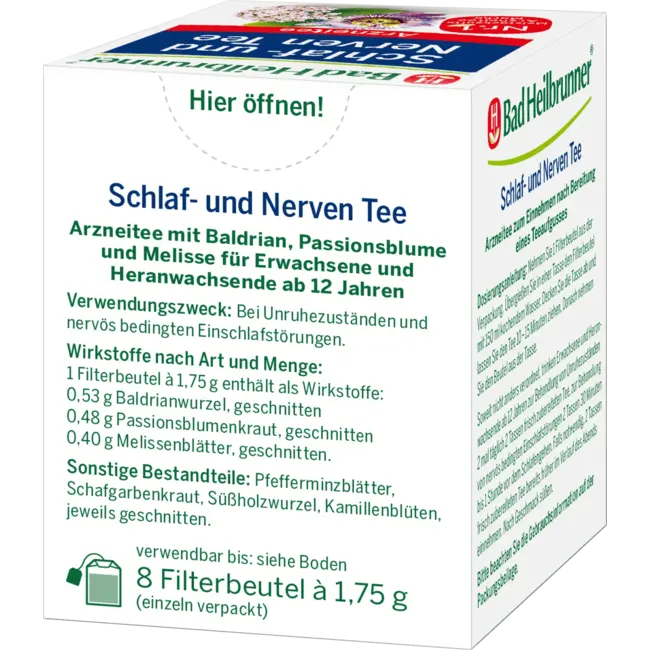 Bad Heilbrunner Medicijnthee Slaap- & Zenuwthee (8 Zakjes) 14 g