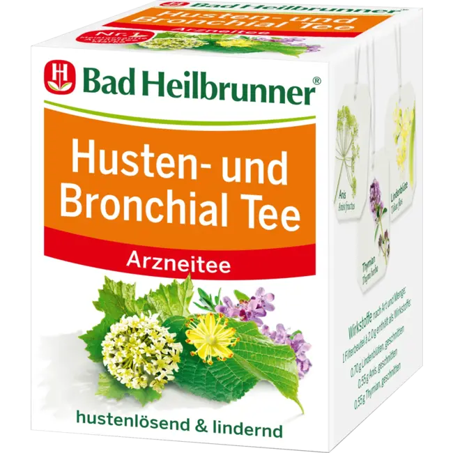 Bad Heilbrunner Medicijnthee Hoest & Bronchiale Thee (8 Zakjes) 16 g