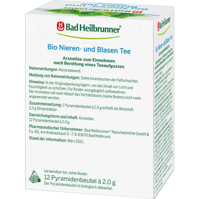 Bad Heilbrunner Medicijnthee Nier- & Blaasthee (12 Zakjes) 24 g