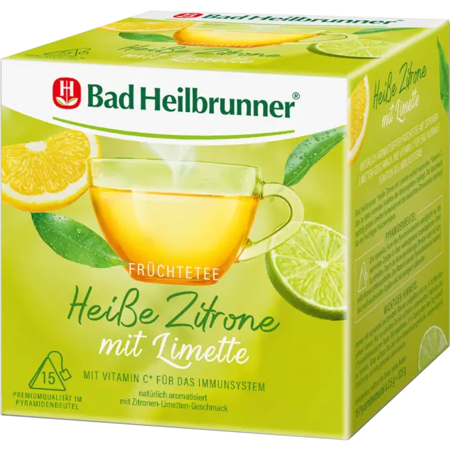 Bad Heilbrunner Vruchtenthee Hete Citroen Met Limoen (15 Zakjes) 37.5 g