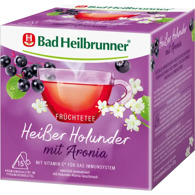Bad Heilbrunner Vruchtenthee Hete Vlierbes Met Aronia (15 Zakjes) 37.5 g