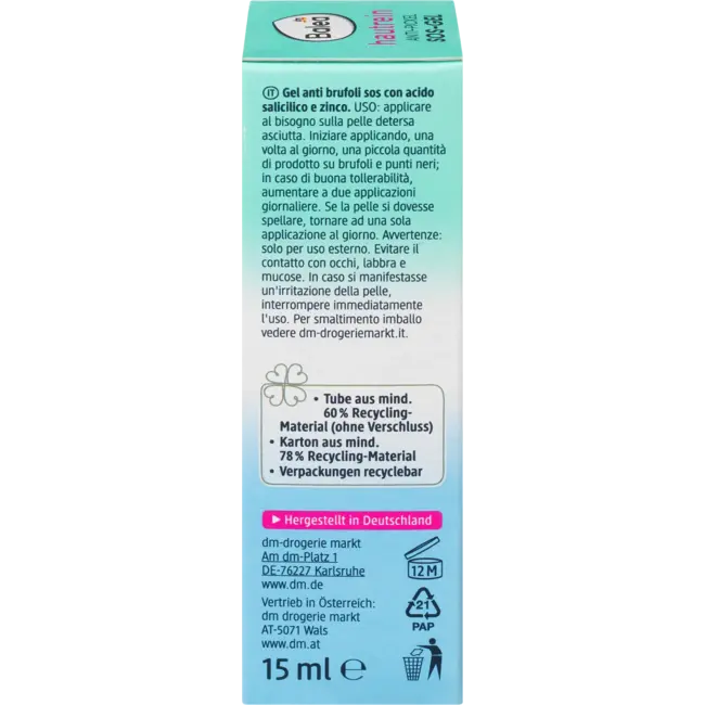 Balea Anti-puistje Sos-gel Huidrein 15 ml