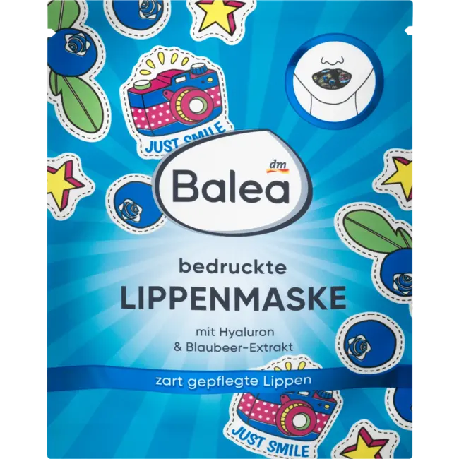 Balea Lippenmasker Bedrukt Neon Met Bosbessenextract 1 St