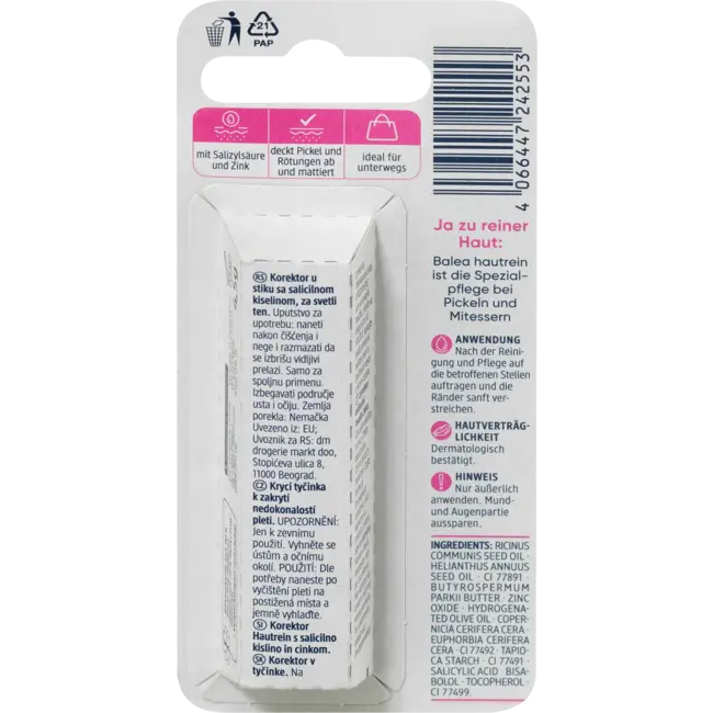 Balea Puistjes Camouflagestift Huidzuiver Kleur 20 Medium Huidskleur 4.5 g