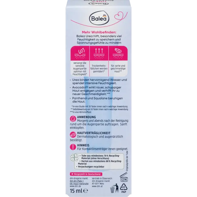 Balea Oogcrème 10% Ureum 15 ml